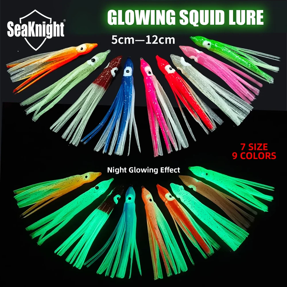 Seaknight-Cebo de calamar luminoso para pesca en el mar, señuelo luminiscente de 7 tamaños y 9 colores, novedad de 2024 - imagen 2