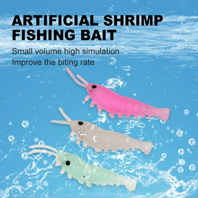 Experimente la emoción del cebo de pesca de camarones artificiales con diseños realistas de alta calidad para mejorar las tasas de mordedura