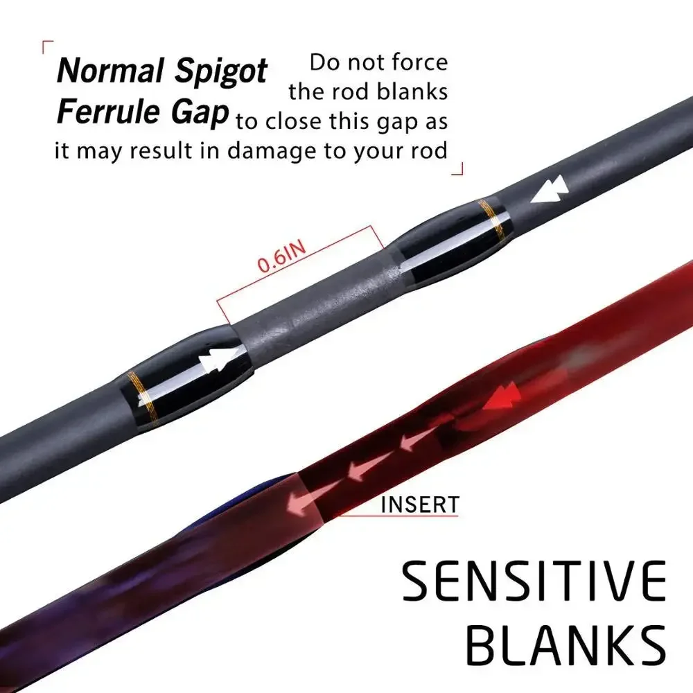 Caña de pescar de viaje Goture Xceed de 4 posiciones con anillo guía Fuji de fibra de carbono 1,98-3,6 M caña de señuelo de fundición giratoria para pesca de carpa - imagen 5