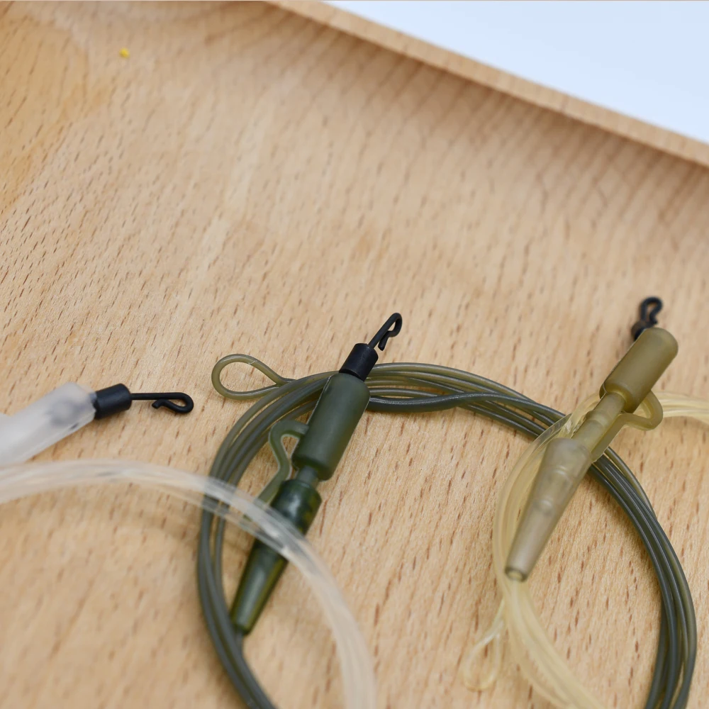 MNFT-líderes de carpa de fluorocarbono, 1 unidad, con aparejos de pesca, Clips de seguridad, giratorios de cambio rápido, línea de conector de 1M - imagen 5