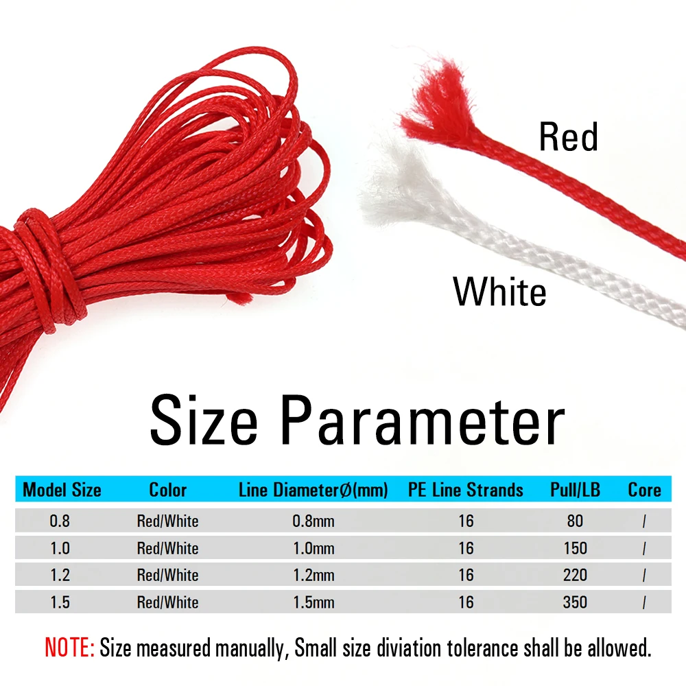 ICERIO-sedal de pesca trenzado de PE, cuerda de asistencia de núcleo hueco fuerte para barco, accesorios de gancho de pesca Jigging, 80 ~ 350lb, 5 metros - imagen 4