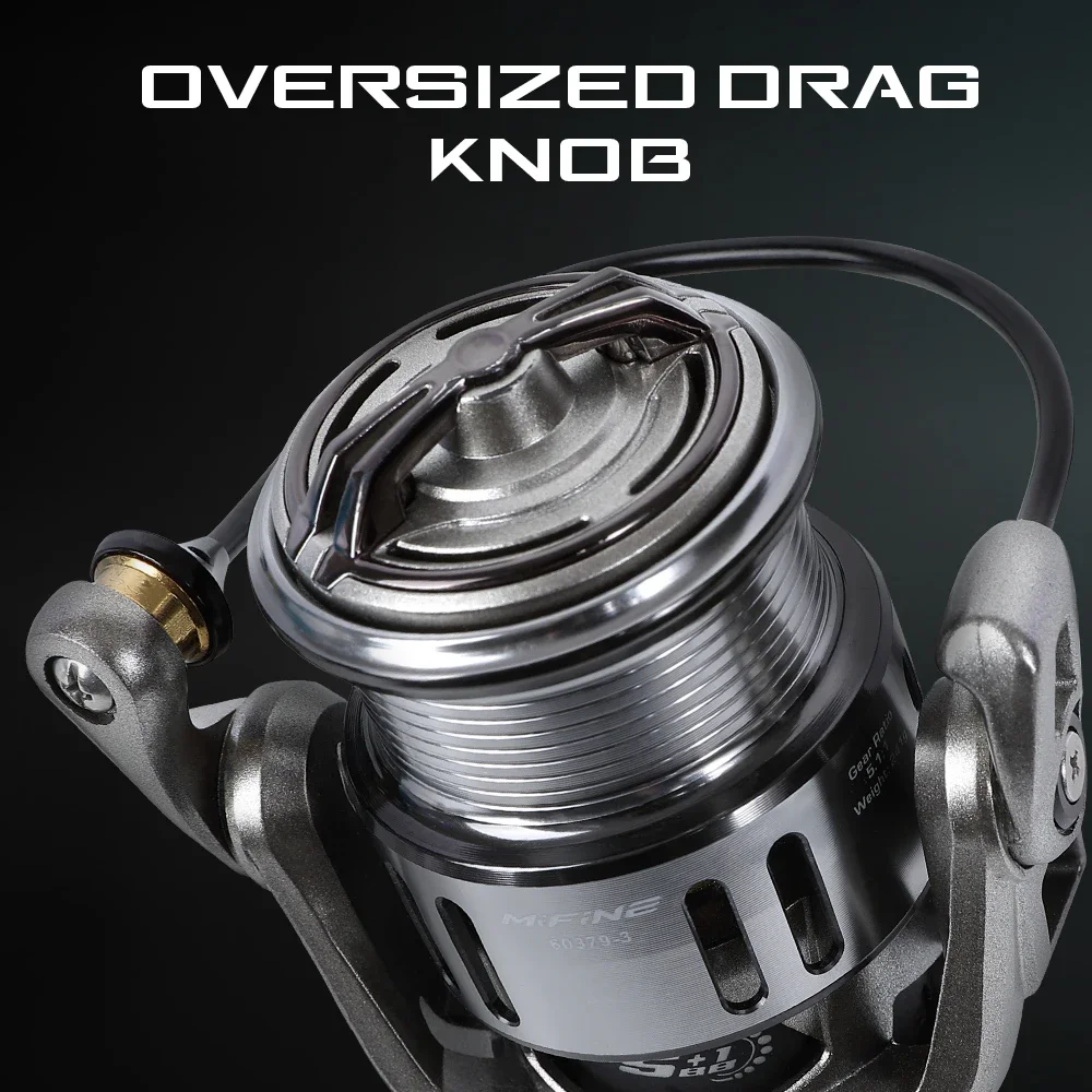 Carrete giratorio MIFINE CONCEPT de alta velocidad, relación de engranaje 5,1: 1, carrete de Metal, bobina de pesca de carpa de agua dulce y salada, serie 1000-4000 - imagen 5