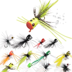 Jig Head popper espuma con púas para atar moscas en agua salada