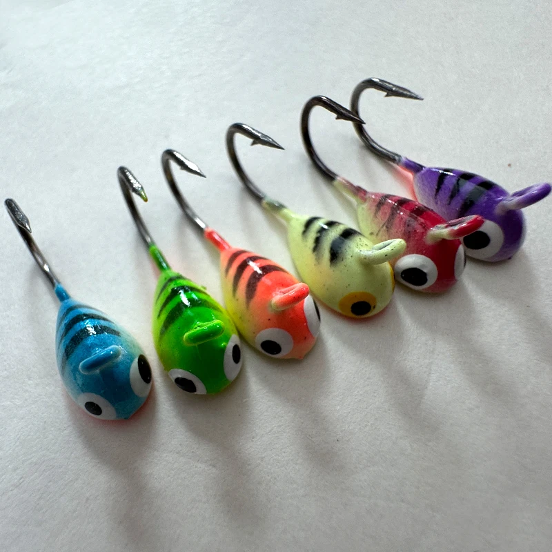 TAKEDO 6 unids/bolsa 20MM 1,7G plantillas luminosas cabeza anzuelo de pesca pesca de invierno señuelo de Jigging para carpa lubina - imagen 3