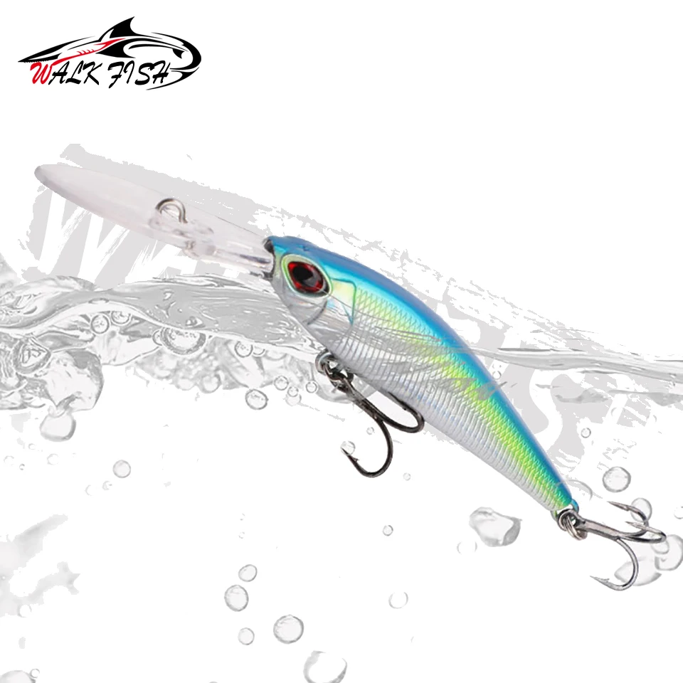 WALK FISH-señuelo de Pesca flotante de pececillos, anzuelos de Pesca de 6G, aparejos Wobbler, Crankbait, cebo duro Artificial de Japón, Swimbait, 1 piezas - imagen 2
