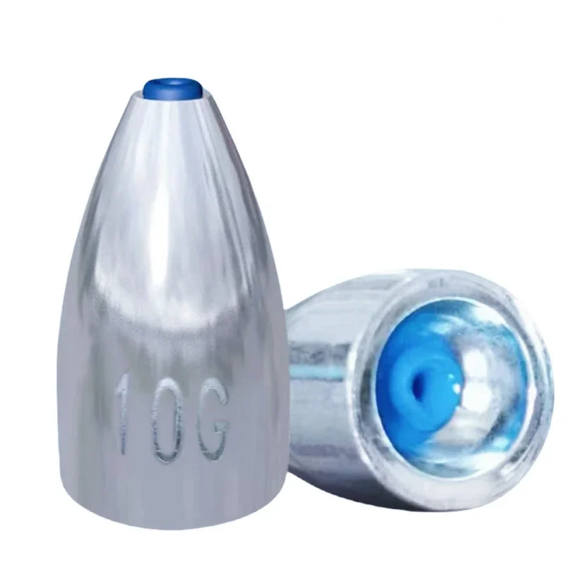 10 unids/lote de plomos de pesca con forma de bala, plomos de aleación de 6 tamaños para anzuelo de manivela, aparejos de pesca, accesorios de cebo Texas Rig