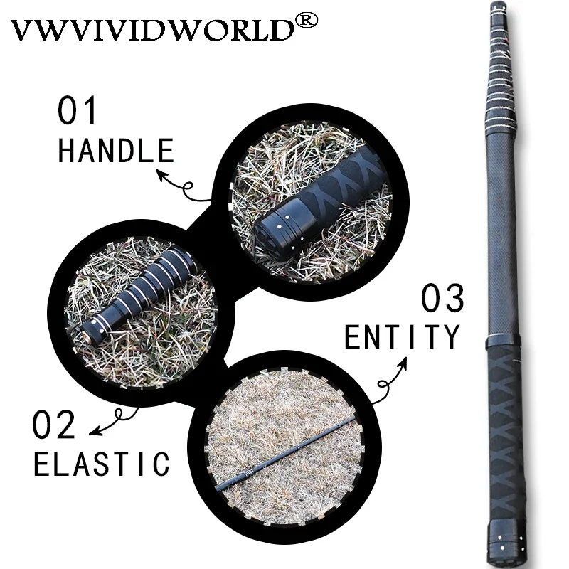 1 Juego de varillas de red de carbono antideslizantes, red de cuchara de sección corta, bolsa de red de pesca de caña telescópica de objetos grandes súper dura - imagen 2