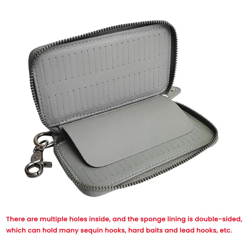 Bolsa de pesca portátil, estuche rígido para almacenamiento de cebo, anzuelo táctico, plantilla de Metal, lentejuelas - imagen 5