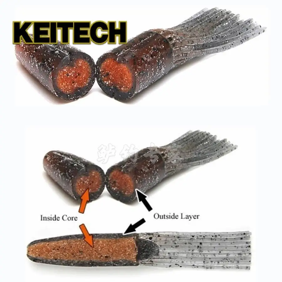 Japón KEITECH Salty Core Tube 3,5/4 pulgadas marca K, tipo calamar tubo de cebo suave tipo insecto - imagen 2