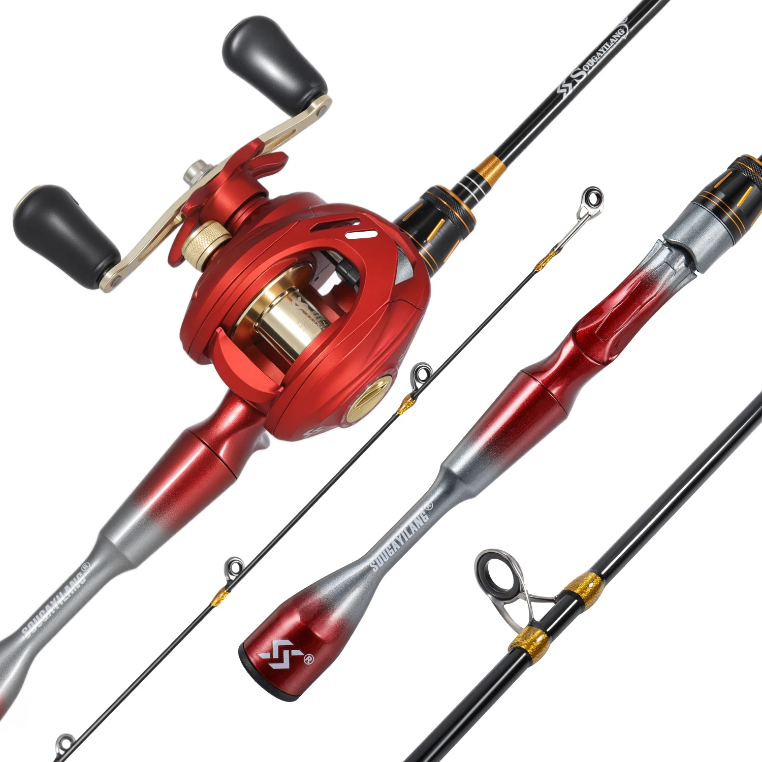 Combo caña carrete Sougayilang 1.8m carbono – Spinning para lubina - imagen 2