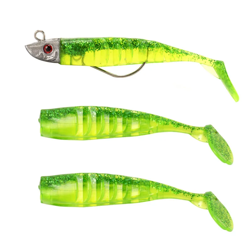 Señuelo de pesca con cabeza de plomo, 15g, 9,5 cm, Minnow Jig, cebo suave de silicona, cola en T, Wobblers, Perch Jighead, Slow Bass Pike, Invierno - imagen 2