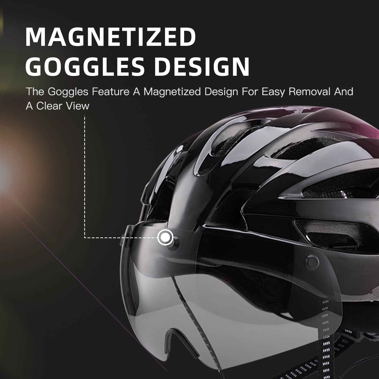 Cascos de bicicleta para mujer Gafas magnetizadas Casco de bicicleta universal PC EPS Integral con luz trasera LED para bicicletas de montaña de carretera - imagen 4