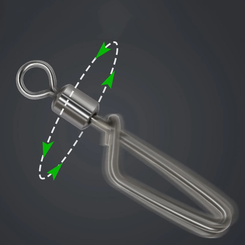 500 unids/lote rodamiento giratorio conector de Pesca accesorios de Pesca de carpa de cobre Snap Pin curvo anzuelo señuelo aparejos de Pesca - imagen 5