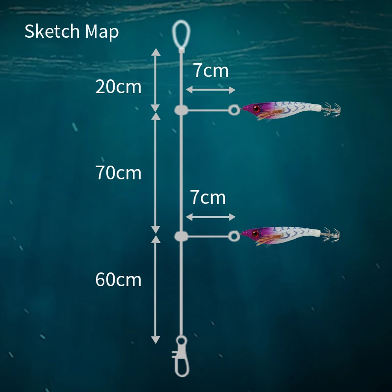 LETOYO cebo de calamar flotante, plantilla de calamar luminosa, señuelo de pesca, cebo Artificial para Webfoot, pulpo, sepia, señuelo de pesca de calamar - imagen 5