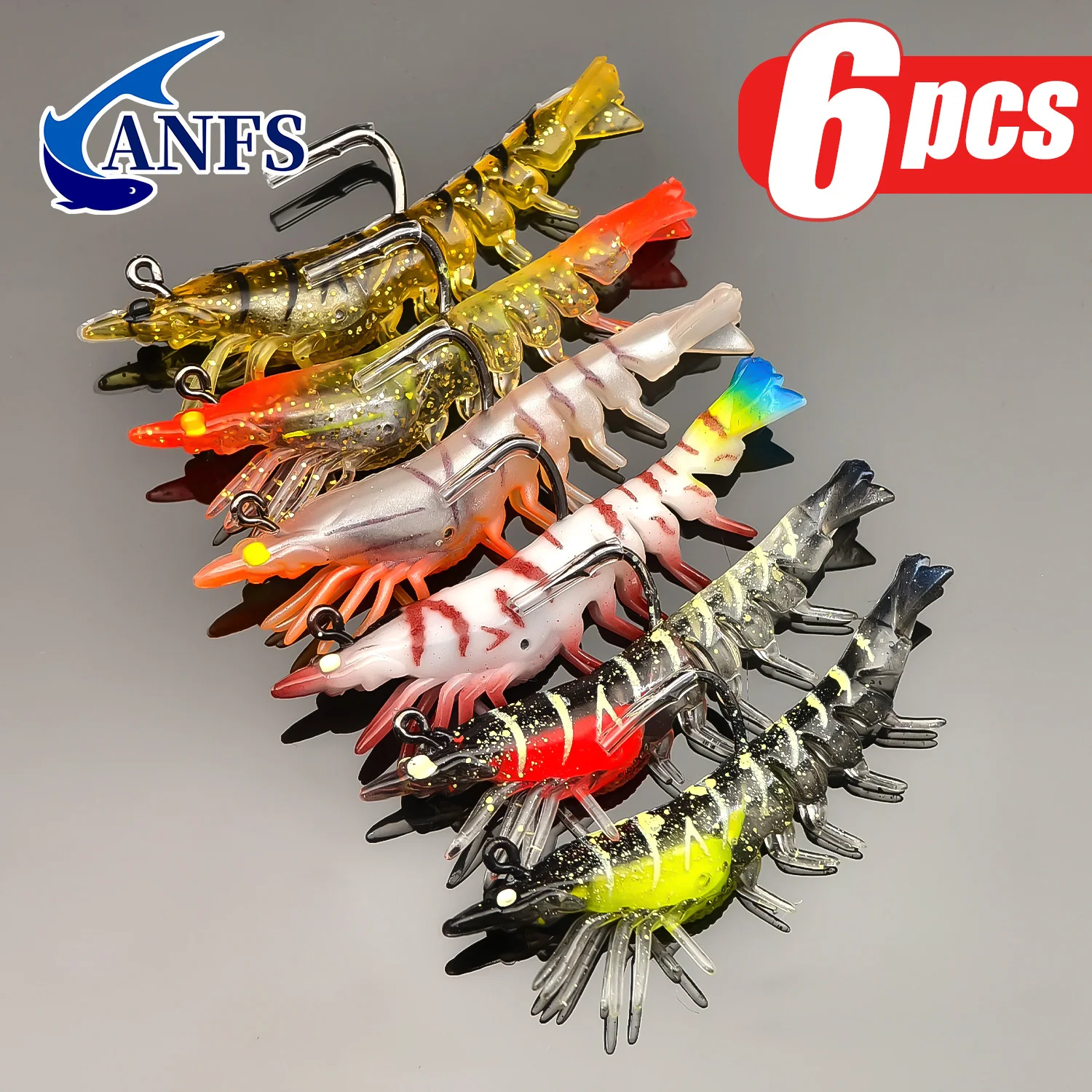 Vinilos de pesca ANFS – Gamba realista para agua dulce y salada - imagen 5