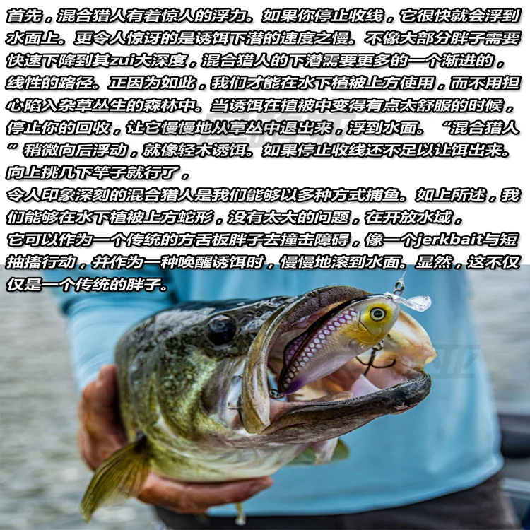 American STRIKE KING Hybrid Hunter Hybrid Hunter Hierba poco profunda Pequeño señuelo graso Cebo duro - imagen 5