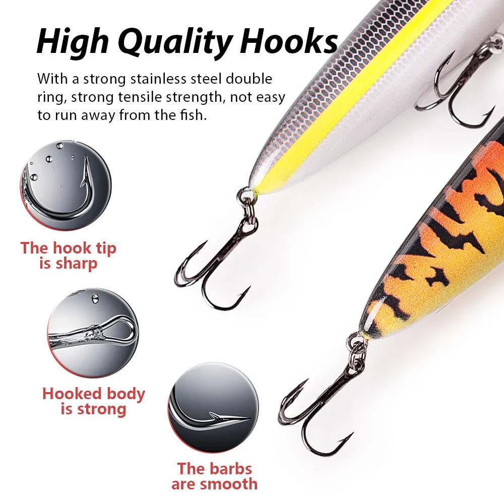 Hanlin 9,5 cm/3,74 pulgadas 18g Popper Topwater caminar el sonajero del perro cebos pequeños Wobble señuelo de pesca flotante aparejos de Crankbait de plástico - imagen 5