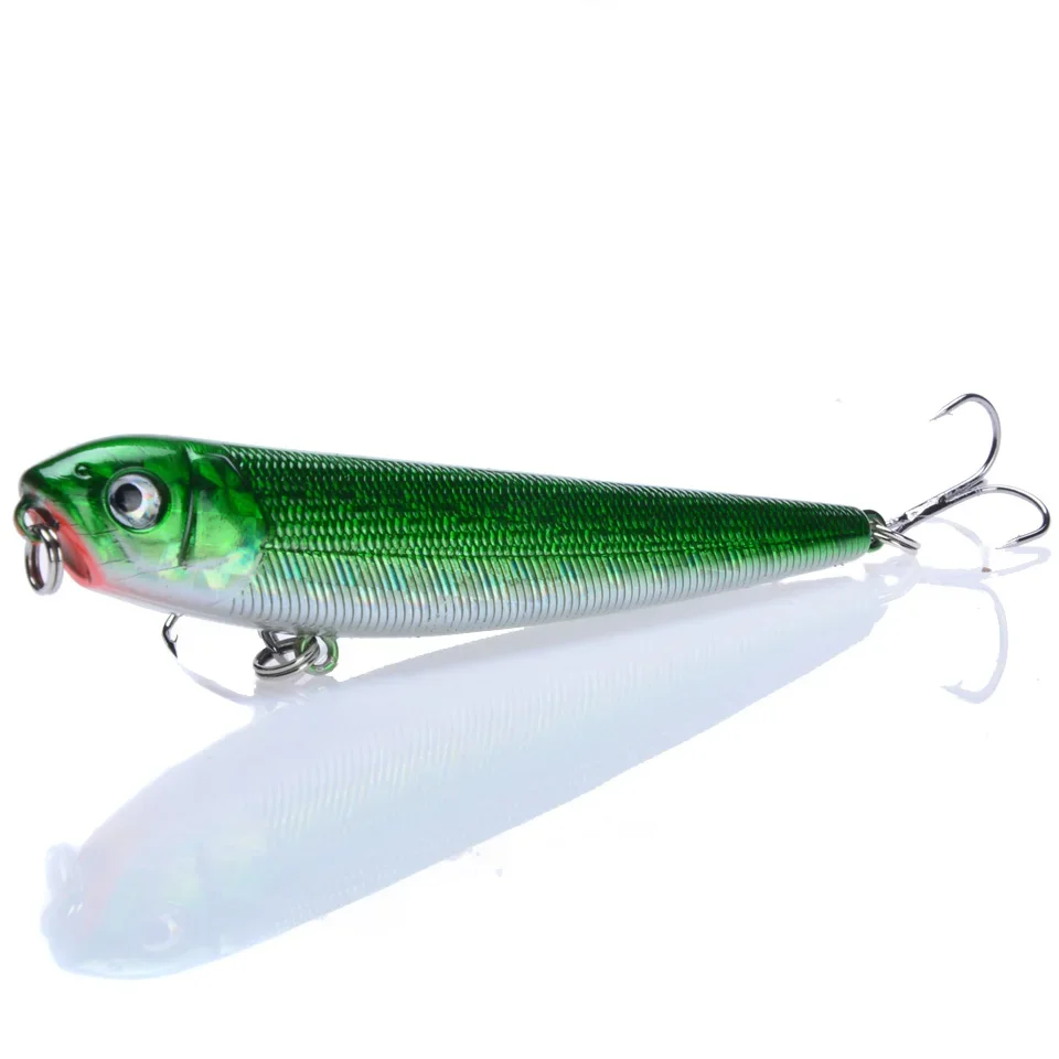 Señuelos de Pesca de buena calidad, cebo de lápiz 6 #, anzuelos de 5 colores disponibles, aparejos de pesca artificiales realistas, Wobbler Crankbait, 1 unidad - imagen 3