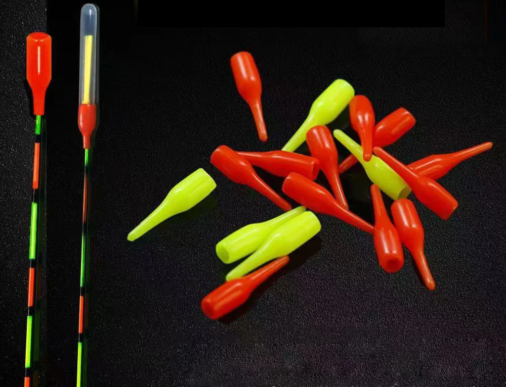 100 unids/lote flotador de pesca goma cola deriva 2/2, 5/3/3, 5mm frijoles y conectores llamativos para Lightstick Bobber A391 - imagen 4