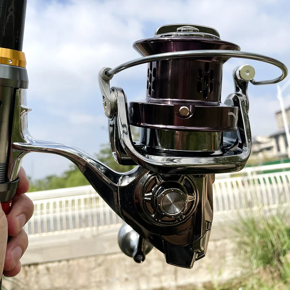 Carrete giratorio De Pesca De Metal, cuchara Molinete De arrastre máximo De 25KG, Accesorios De Pesca, aparejos De carpa De Mar