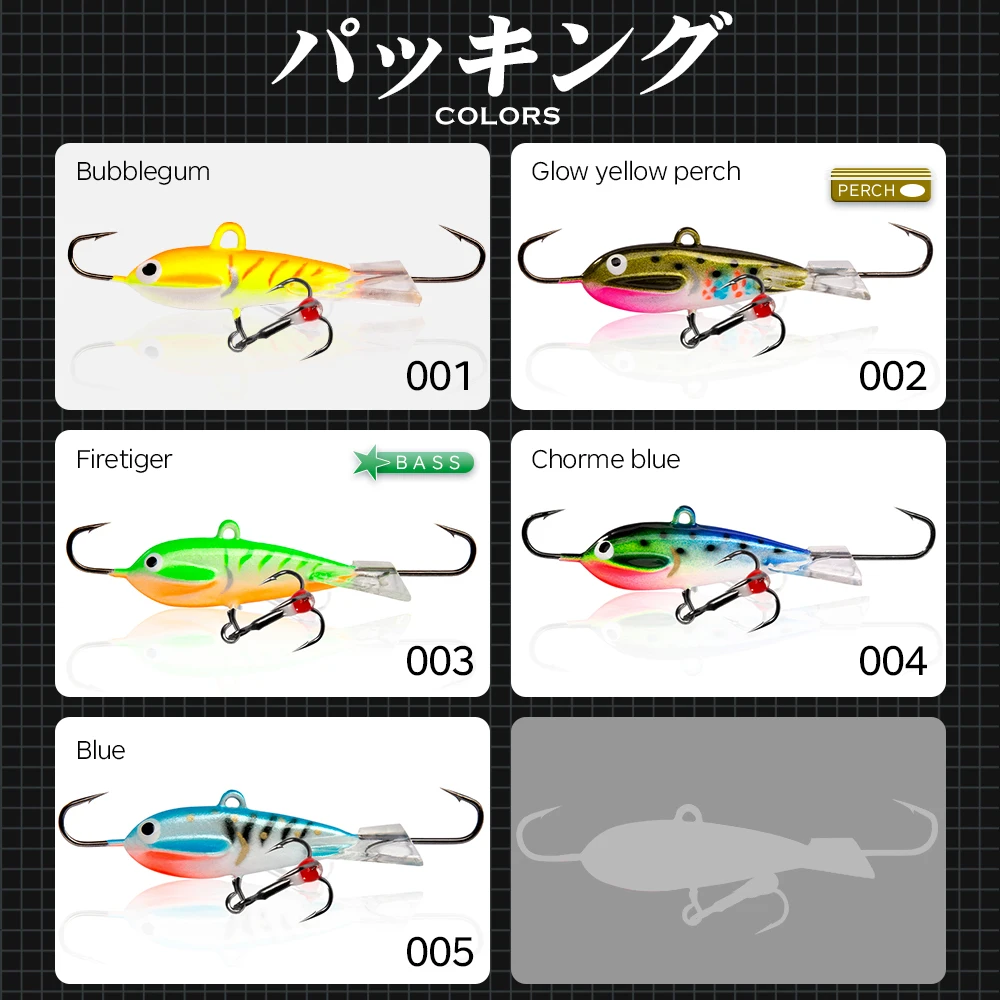 Hunthouse-señuelo de pesca de hielo, cebo duro de plantilla que se hunde, 30mm/5,5g, 35mm/11g, 45mm/18g, Jigging de equilibrio para aparejos de Lucio perca - imagen 5