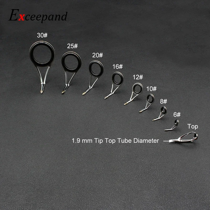 Exceepand 9 Uds guía de caña de pescar giratoria marco de acero inoxidable anillo de línea de ojo de poste giratorio para construcción y reparación de caña de pescar - imagen 3