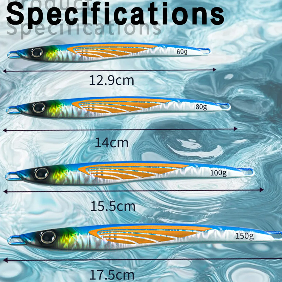 60g 80g 100g 150g Jig de Metal lento Shore Offshore Jigging señuelo aparejos de pesca de aguas profundas atún Amberjack Kingfish anzuelo de agua salada cebo - imagen 2