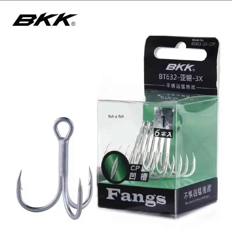 Anzuelos de pesca triples con colmillos BKK BT632 6063-3X-CP