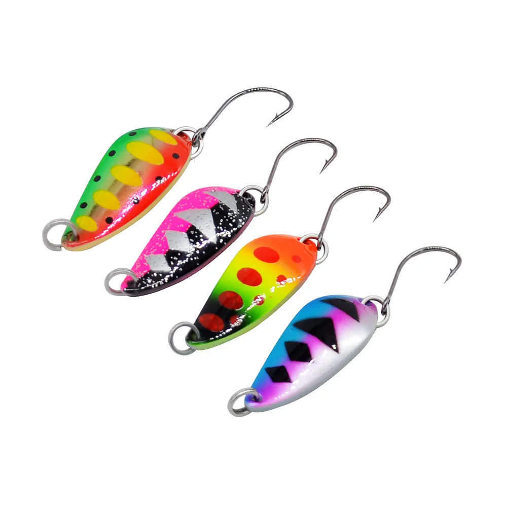MUKUN-señuelo cuchara de pesca, cucharas curvas coloridas, 3g, señuelo Artificial de Metal para trucha, lubina, lentejuelas, cebo duro, aparejos de pesca, 1 ud. - imagen 2