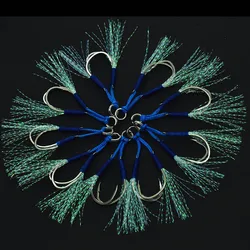 JigLure Jigging Fishjig – Anzuelos asistencia dobles con púas y plumas