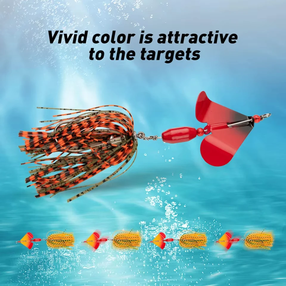 WALK FISH-cebo giratorio de 19g, señuelo de pesca con hoja de Metal de colores, cebo oscilante Artificial, cebo duro, plantilla de lubina de agua dulce, 1 Uds. - imagen 2