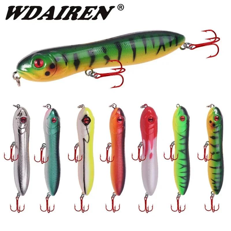 Señuelo de pesca Topwater, 10cm, 15g, lápiz flotante, Wobblers de plástico, cebo duro Artificial con anzuelos para aparejos de pesca de Lucio, 1 ud. - imagen 2