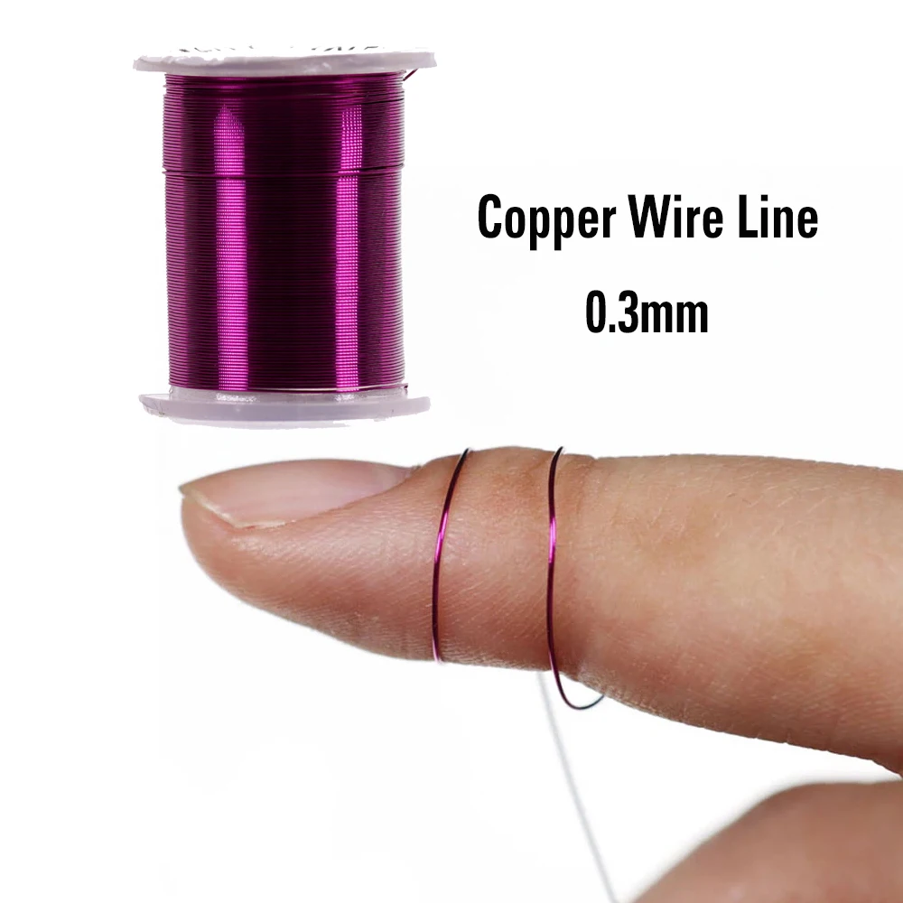 WIFREO-10 carretes de alambre para atado de moscas, accesorio de Metal para atar larvas, cuerpo segmentado, 0,3mm - imagen 3