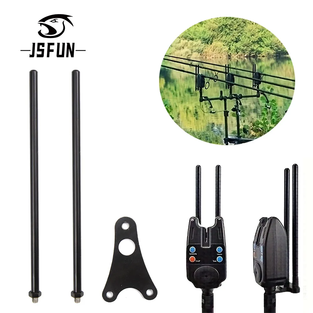 JSFUN-barras de enganche para pesca de carpa, orejas de aleación de aluminio para alarmas de mordida, resistente al viento, anticaída, aparejos de pesca
