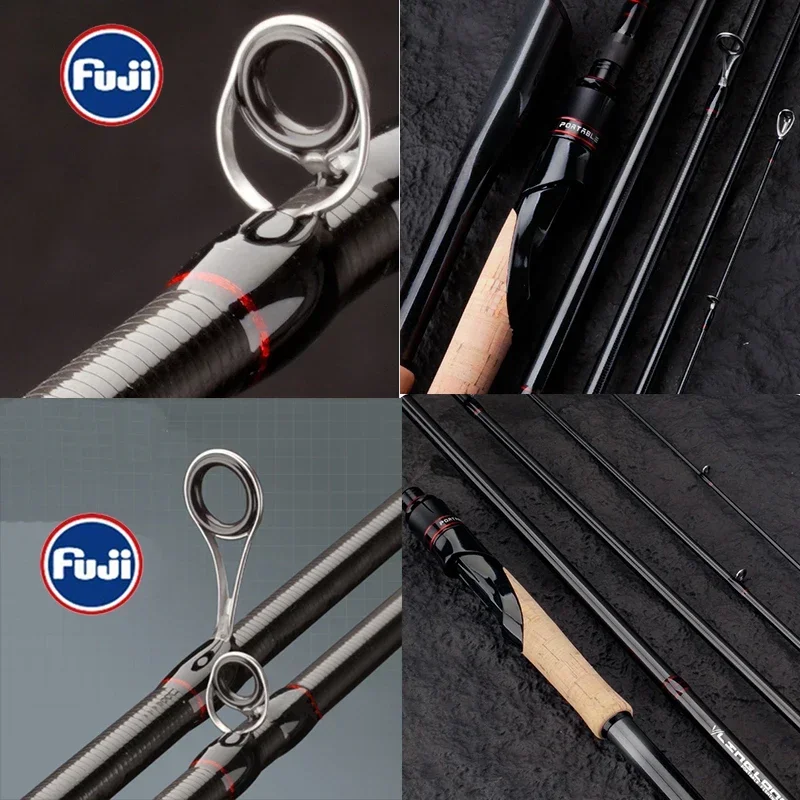 Caña de pescar con señuelo, accesorio con anillo Fuji 40T de fibra de carbono, Spinning Casting, peso del cebo 5-28g, 1,98 m, 2,28 m - imagen 5