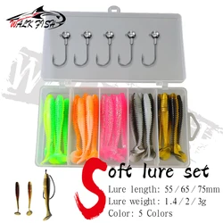 WALK FISH Señuelos de vinilo con Jig Head para lubina salada