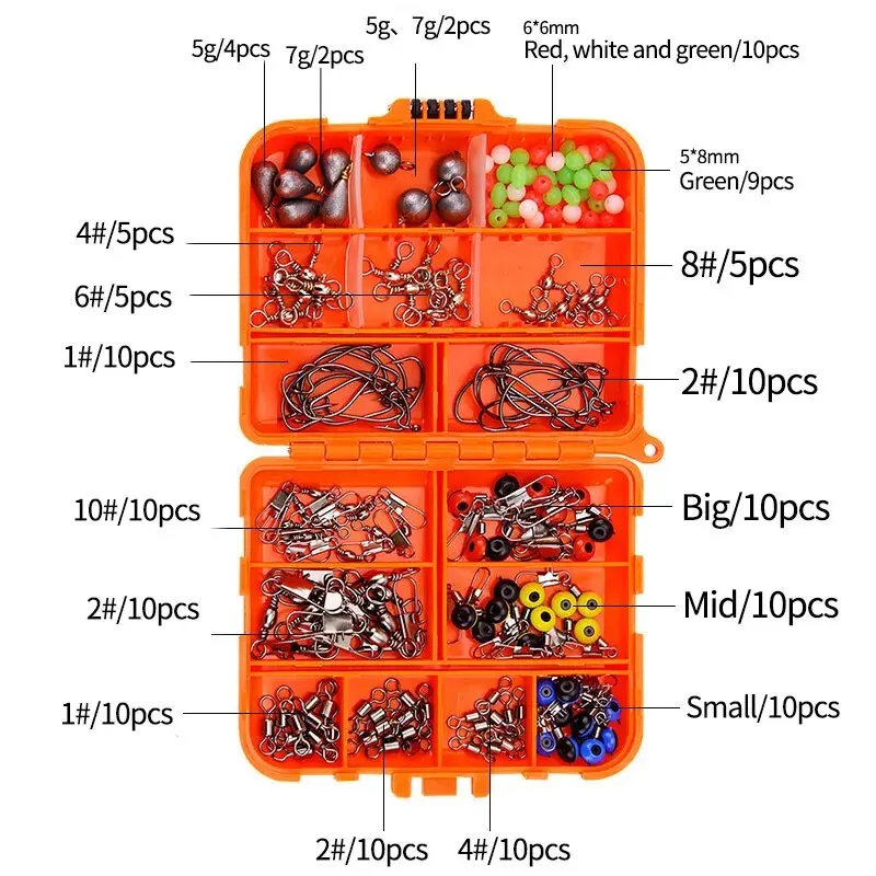 Conjunto de accesorios para Señuelos de Pesca, combinación de accesorios de anzuelos, Señuelos de Pesca de carpa, 165 piezas - imagen 4