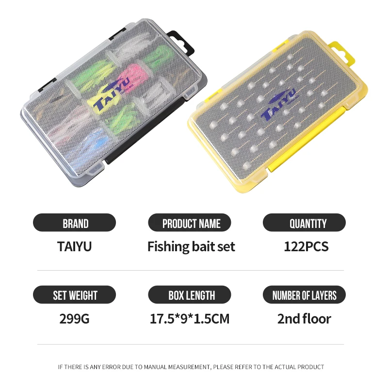 TAIYU, nuevo juego de Señuelos de Pesca, caja de pesca de doble cara, combinación libre DIY, varios tipos de cebo blando que combina con gancho de cabeza de plomo - imagen 3