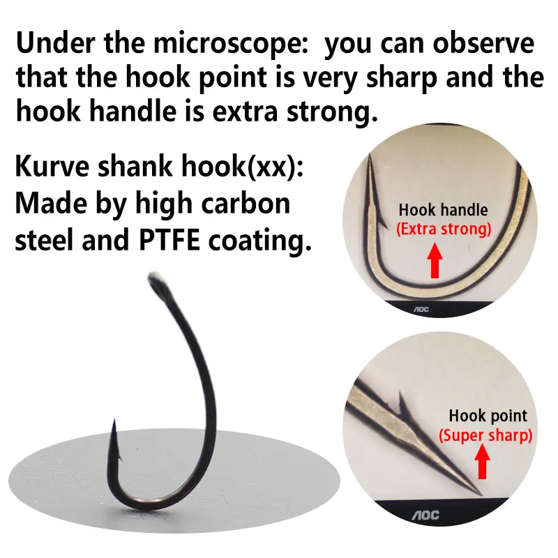 Aparejos de pelo para pesca de carpa, anzuelo de pesca de carpa Ronnie Ready Made, talla 2 # 4 # 6 # 8 Accesorios para equipos de pesca Pesca - imagen 4