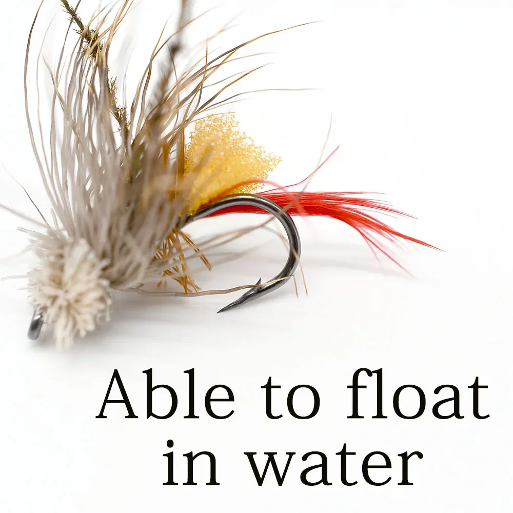 MNFT 10PCS 6 #   Pesca con mosca, tolva de hierba, moscas terrestre, huevo amarillo seco dentro de la barba marrón, moscas de pavo real - imagen 3