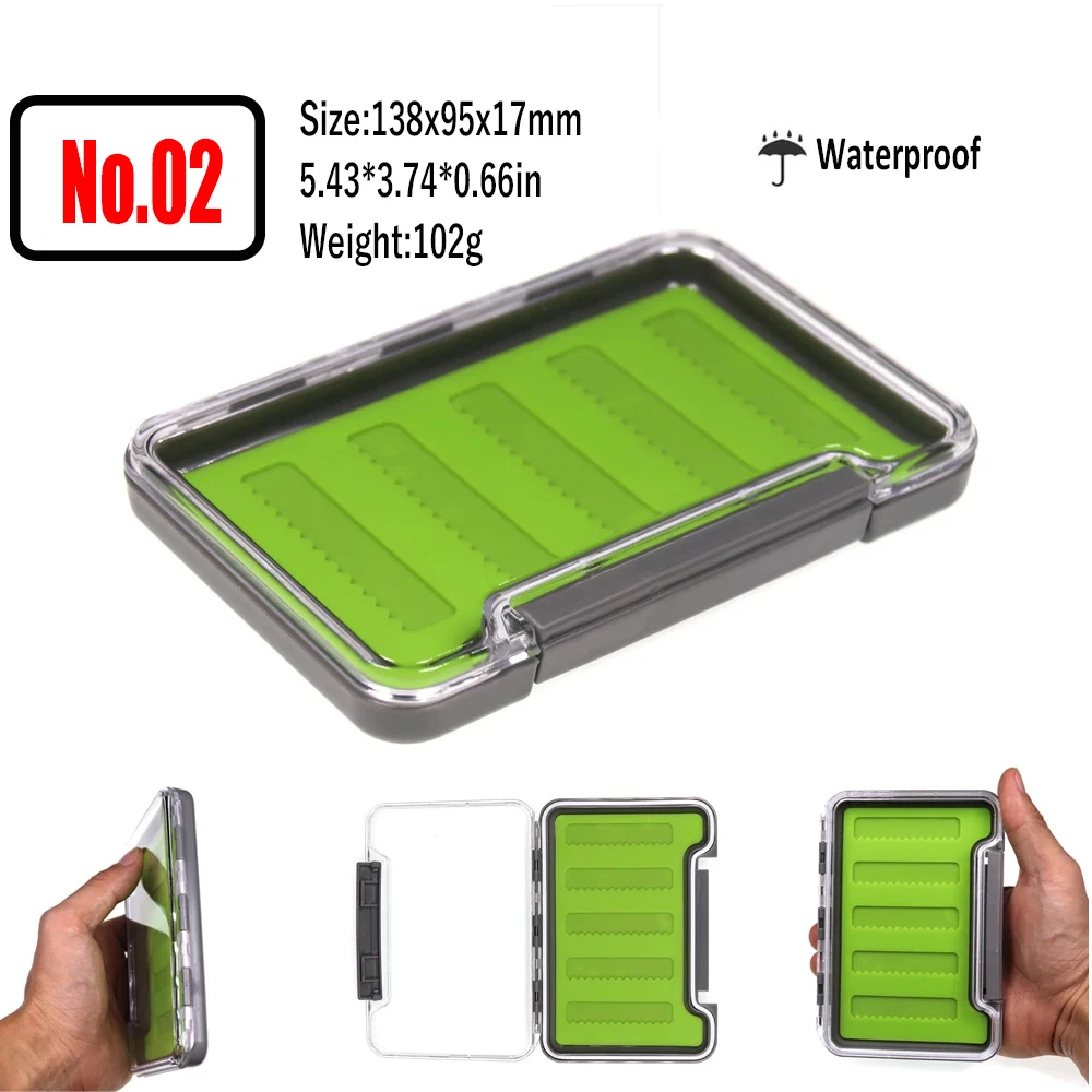 Wifreo-caja de aparejos de pesca con mosca impermeable, señuelo de cebo de doble cara, moscas, ganchos de Ninfa, almacenamiento de accesorios, caja de accesorios - imagen 3