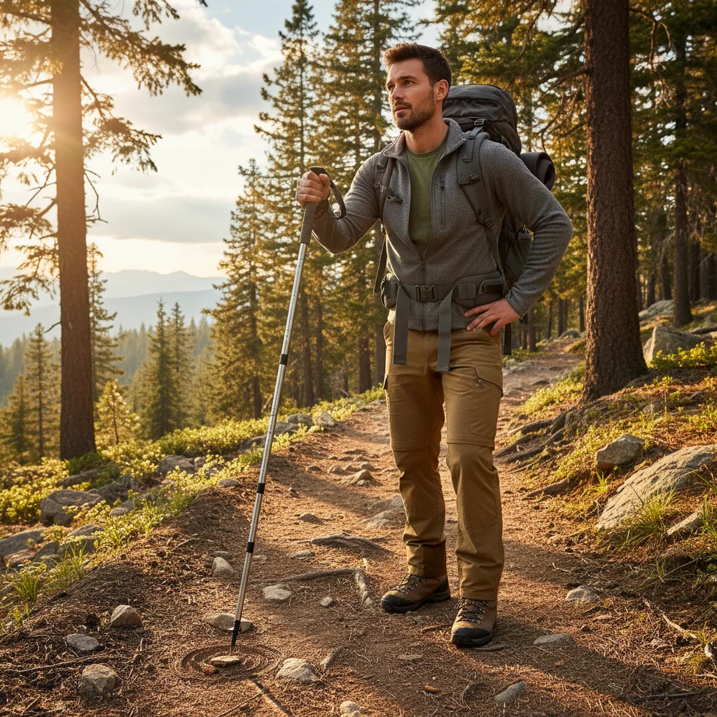 Bastón Trekking Plegable Antideslizante para Senderismo y Camping - imagen 2