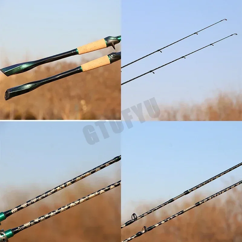 Caña de pescar con señuelo de 2 secciones, caña de pescar giratoria/fundida de 1,8 m, peso de 5-30g - imagen 5