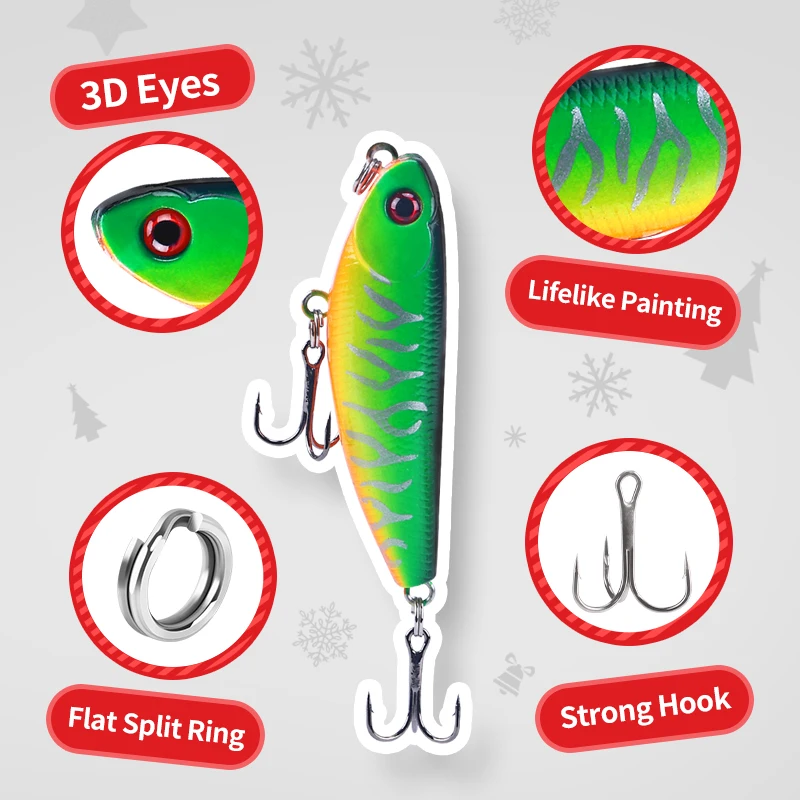 WEIHE Navidad C #   Varios kits de pesca, accesorios de cebo de pesca, caja de regalo de Navidad para pescador, regalos de Navidad, regalo de pesca - imagen 4