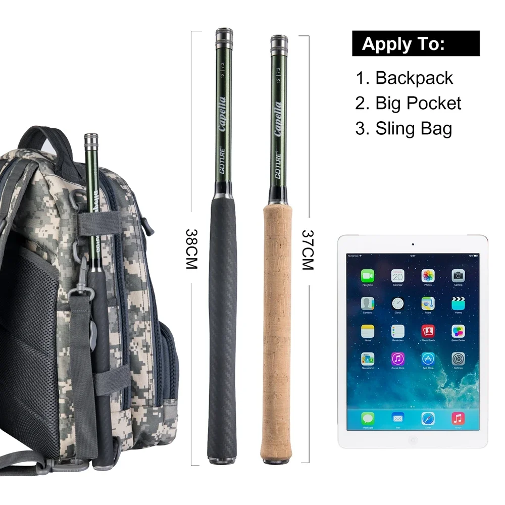 Goture-caña de pescar con mosca Combo Tenkara, 12 pies, clásica, portátil, ultraligera, IM8, fibra de carbono, caña para trucha, línea de vaina, señuelo, juego de pesca con mosca - imagen 2