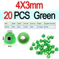 4X3mm 20pcs Green