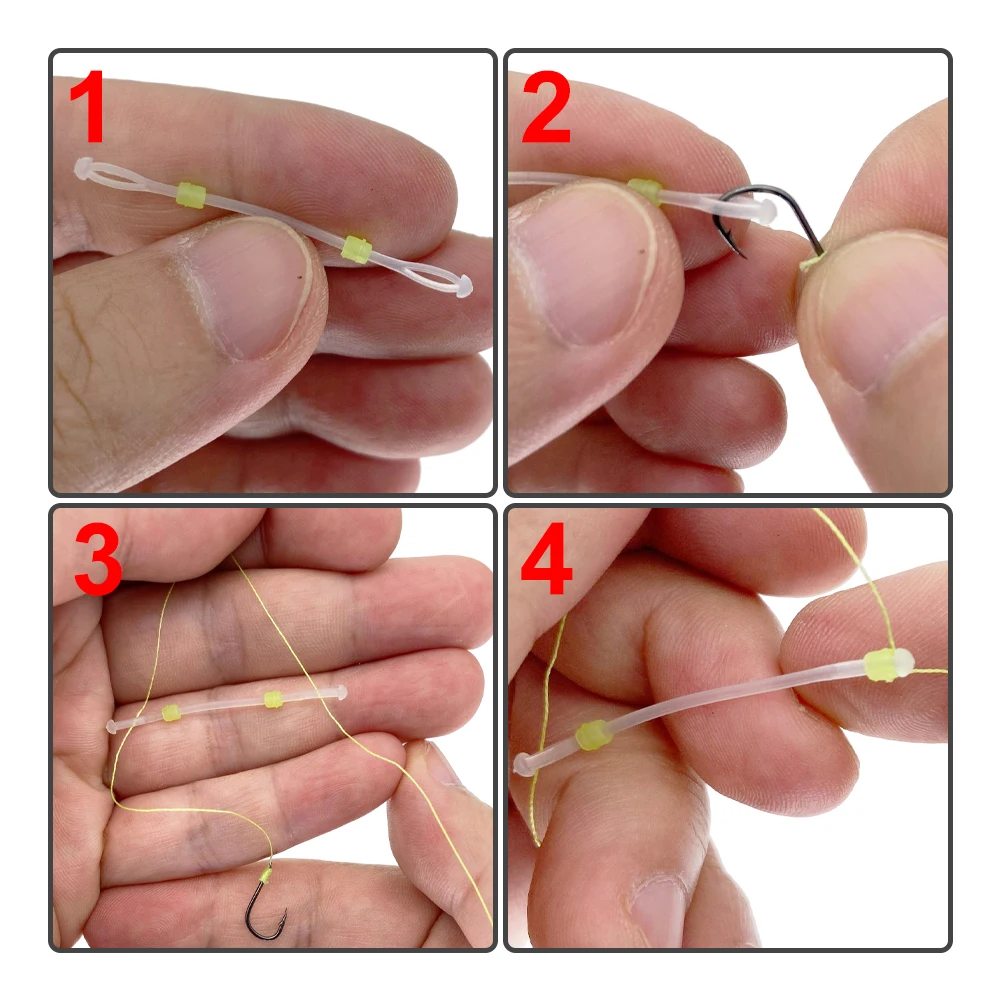 Dispositivo de contactor de anzuelos dobles de silicona, 20 piezas, bifurcación espacial, ocho tipos de espacio, línea de frijol, herramienta de atado giratorio - imagen 4