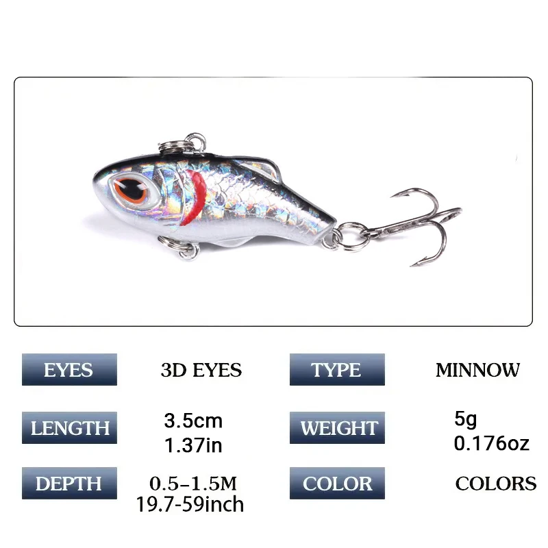 10 Uds VIB hundimiento vibración señuelo de pesca plástico duro pesca Artificial Lucio cebo Peche aparejos - imagen 2