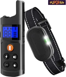 Collar de choque eléctrico recargable para perros con 3 modos de entrenamiento: vibración de choque y pitido para perros grandes, medianos y pequeños