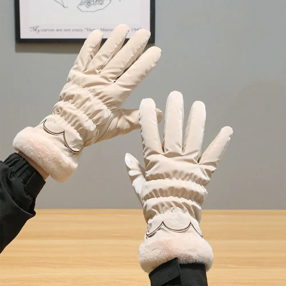 Guantes de esquí a prueba de viento para mujer, antideslizantes, gruesos, cálidos, con pantalla táctil, impermeables, para ciclismo - imagen 5